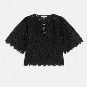 SUNCOO Black Eyelet Blouse